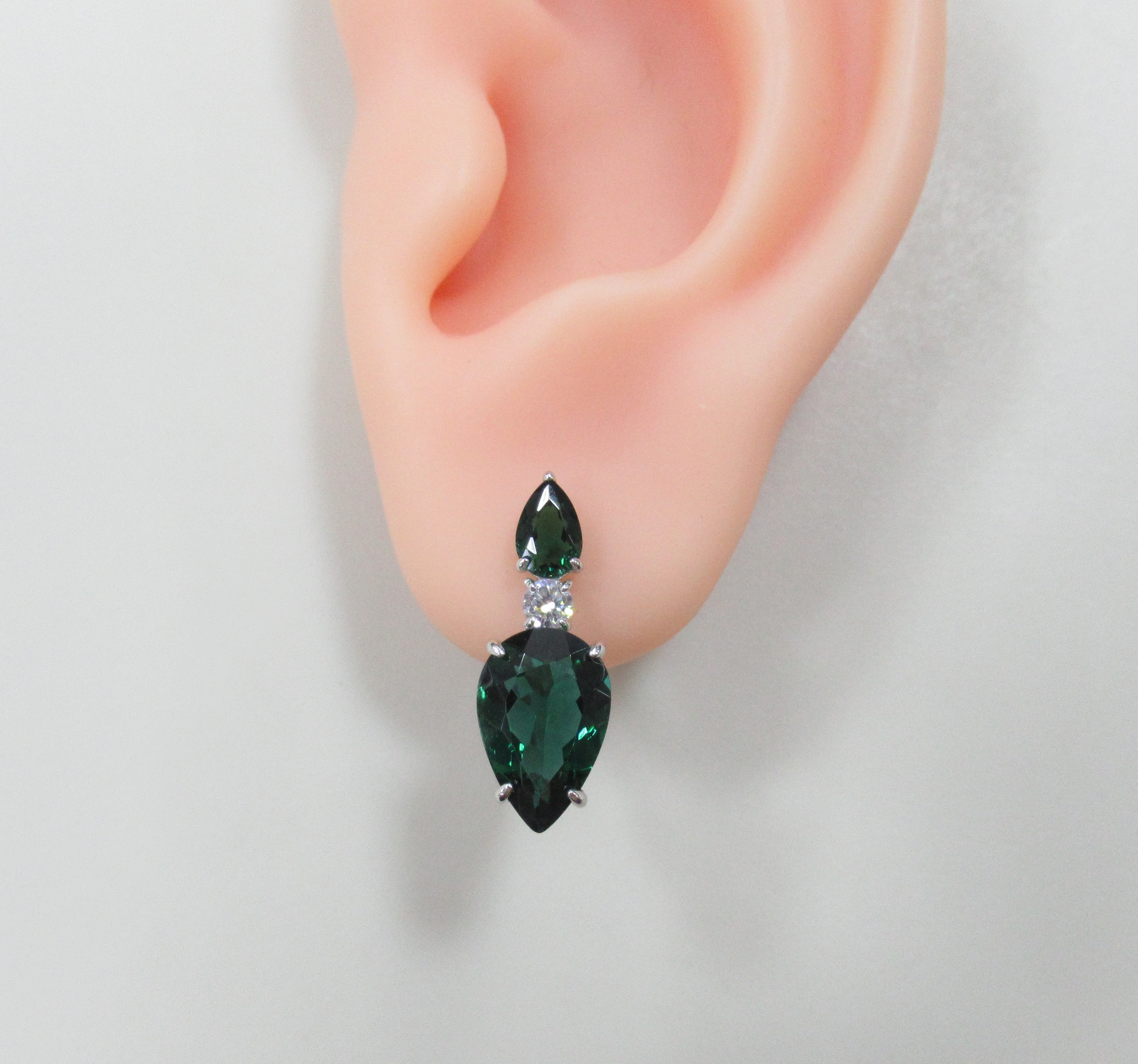 Серебряные серьги с празиолитами